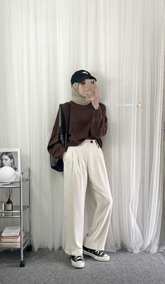 Outfit Hijab Tomboy, Kuliah Outfit, Mix And Match Outfits Hijab, Trendy Girls Outfits, Ootd Inspo