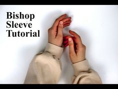 two hands are holding each other with the words, bishop sleeve tutorial