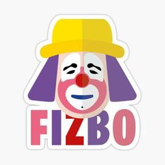 a clown sticker with the word fizbo on it