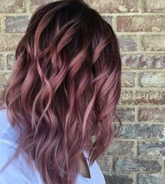 Hair Color Ideas For Brunettes Short, Hair Color 2017, Gold Hair Colors, Hair Color Rose Gold, Hair Color Chocolate, Ombré Hair, Super Hair, Hair Color Purple