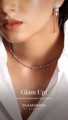 Get ready to shine with Manubhai Jewellers' diamond jewellery collection. Valentine Diamond Jewellery, Elegant Diamond Bracelet, Latest Diamond Jewellery Designs, Trendy Diamond Jewelry, Diamond Chains Women, Latest Diamond Earrings Design, Latest Diamond Pendant Sets, Latest Diamond Necklace Designs, Latest Diamond Jewellery