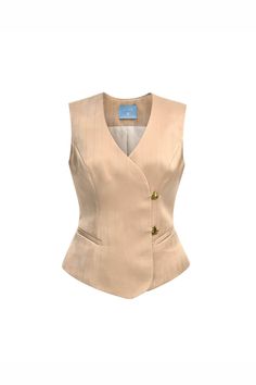 Adria Fit and Flare Sleeveless Satin Vest MEAN BLVD Luxury Chic Sleeveless Blazer Dress, Luxury Vest Blazer For Spring, Luxury Blazer With Vest For Spring, Luxury Women's Vest With Zipper Closure, Cheap Elegant Beige Vest, Outer Blazer, Special Background, Mean Blvd, Mass Production