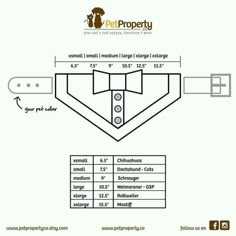 a diagram showing how to measure the length and width of a dog collar with measurements