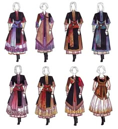 an image of women's dresses in different colors