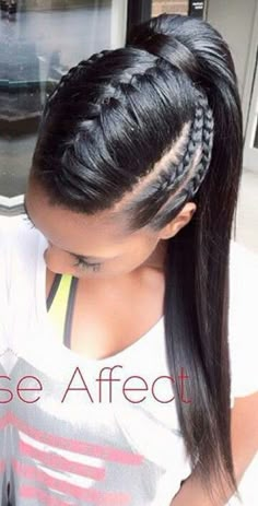 Gorgeous Braids, Braided Ponytail Hairstyles, Penteado Cabelo Curto, Braided Hairstyles Easy, Braided Ponytail, Hairstyles Ideas, Kids Black, Love Hair, Hair Dos