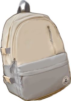 Gray Backpack For Students, Beige Large Capacity Laptop Bag For School, Beige Laptop Backpack For School, Beige Laptop Backpack For Daily Use, Beige Backpack Laptop Bag For School, Beige Backpack Laptop Bag For Daily Use, Casual Beige Laptop Bag, Beige Back To School Bags With Zipper Pocket, Beige Bag With Zipper Pocket For Back To School