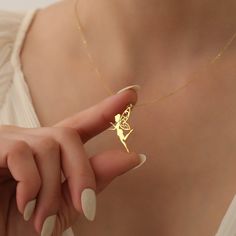 This beautiful Gold Fairy Necklace features a delicate fairy pendant that adds a touch of magic to any outfit. Perfect for lovers of fantasy jewelry, this Tinkerbell-inspired necklace brings whimsical charm and elegance. ☆ Fairy Necklace ☆ Welcome to our store! We take immense pride in handcrafting each piece with the highest level of care and passion. This stunning 925 sterling silver necklace is an ideal gift for yourself or someone special. We offer personalization options, including custom names or inscriptions. Feel free to reach out for any special requests or additional information. ☆ Necklace lengths: 16" for women and 12" for girls. ☆ Materials: Premium 925 Sterling Silver with 18K Gold or Rose Gold Plating. ☆ Each necklace is beautifully packaged in an elegant gift box, making it Necklace Fairy, Fairy Pendant, Fairy Charms, Fairy Necklace, Magical Jewelry, Inspired Necklace, Box Making, Fantasy Jewelry, Personalized Necklace