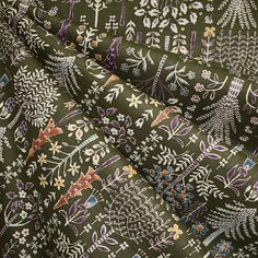 Japanese Whimsical Trees Viella Twill Shirting Olive Whimsical Trees, Apparel Fabric, Tumble Dryer, Trees, Wool, Fabric, Dresses