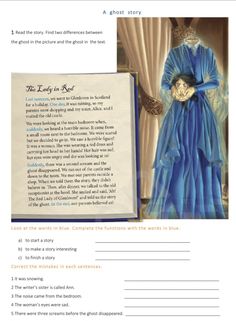 the lady in blue worksheet with an image of a woman wearing a blue dress