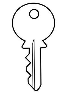 a black and white image of a key