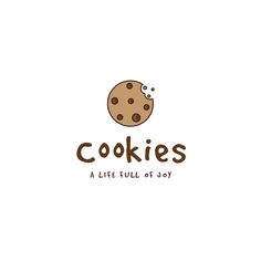 the logo for cookies, a company that sells chocolate chip cookies and has been designed to look