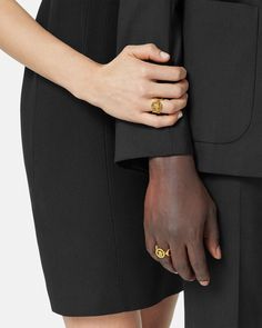 Medusa '95 Ring Gold | Versace US Versace Design, Versace Jewelry, Rings Jewelry Fashion, Wide Band Rings, Matches Fashion, Iconic Women, Versace Men, Wide Bands, Ring Gold