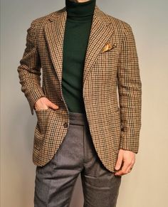 Professor Outfit Men, Professor Clothes, Dapper Outfit, European Outfit, Waxed Cotton Jacket, Houndstooth Jacket, Smart Outfit