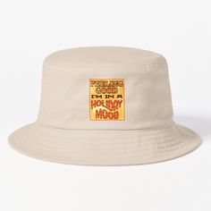 Get my art printed on awesome products. Support me at Redbubble #RBandME: https://www.redbubble.com/i/bucket-hat/Feeling-Good-I-m-in-a-Holiday-Mood-Orange-by-CreaTwinkles/162588692.51XZU?asc=u Orange Bucket Hat, Mustard Background, Leopard Print Pattern, Leopard Animal