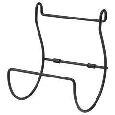 two black metal hooks on a white background