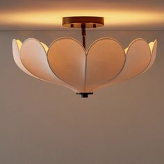 a light fixture hanging from the ceiling in a room