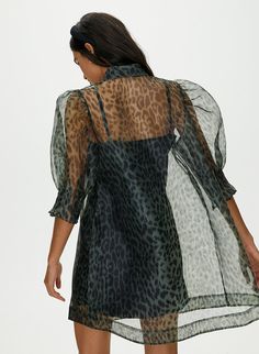 LENNY DRESS - Sheer shirt dress Sheer Shirt Dress, Sheer Shirt, Mini Slip, Sheer Dress, An Animal