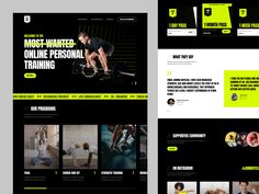 an image of a website design for a personal training program that is designed to look like a gym