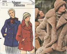 Find many great new & used options and get the best deals for Vtg Vogue 8689 Pattern 1970s 70s Pea Coat Jacket Double-breasted 1973 B32.5 10 at the best online prices at eBay! Free shipping for many products! Women's Sewing Patterns, Vogue Dress, 1970s Dresses, Peacoat Jacket, Miss Dress, Womens Sewing Patterns, Mccalls Patterns