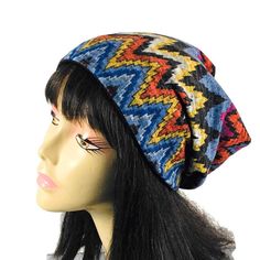 "Vibrant colors...classic flame stitch design...soft \"no itch\" sweater knit Choose your size...choose your lining Limited supply Design placement may vary according to pattern placement Listing is for Hat Only My hats will stretch to fit your head circumference If you do not have a tape measure or do not know your head circumference, you can download a tape measure/ruler from an online source, or, use a string, tie, belt etc to wrap around your head and then measure with a ruler The average wo Sequin Hat, Chemo Caps, Slouchy Hat, Slouchy Beanie, Winter Beanie, Sweater Knit, Knit Hat, Stitch Design, Tape Measure