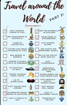 the travel around the world checklist