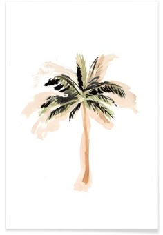 a watercolor painting of a palm tree