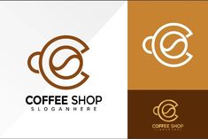 coffee shop logo design with the letter c