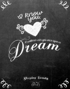 a chalkboard with the words, i know you're dreaming and a heart drawn on it