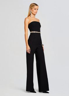 Fancy Jumpsuit, Black Strapless Jumpsuit, Black Tie Optional, Australia Clothes, Stylish Jumpsuit, Rehearsal Dress, Chic And Elegant, Strapless Jumpsuit, Jumpsuit Party