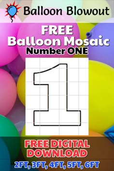 A giant Number one on a grid of papers used to make a balloon mosaic Number Cutout With Balloons, How To Make Mosaic Number Balloons, Poster Board Numbers With Balloons, How To Make Foam Board Numbers, Number One Balloon Mosaic Diy, Foam Board Number One, Number One Balloon Mosaic, Giant Numbers Diy How To Make, Balloon Numbers Diy Tutorials