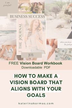 a woman with her hands on her head and the words how to make a vision board that aligns with your goals