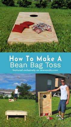 how to make a bean bag toss game in less than 10 minutes with this simple and easy diy project