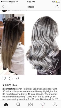 Silver Hair Color Formula, Balayage Grey, Hair Color Grey Silver, Toner Formulas, Shades Eq Formulas, Redken Formulas, Grey Hair Color Silver, Hair Formulas, Hair Formula