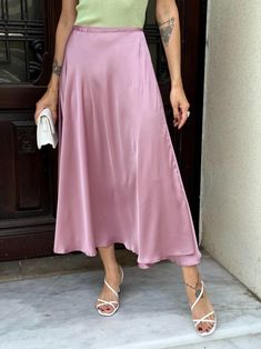 Classy Skirt Satin Skirt Long Circle Silk Skirt Wrap Style Everyday Silk Skirt Casual Satin Skirt Blue Skirt - Etsy Ukraine Silk Skirt Casual, Casual Satin Skirt, Pink Silk Skirt Outfit, Satin Skirt Long, Pink Silk Skirt, Silk Skirt Outfit, Silky Skirt, Classy Skirts, Skirt Satin