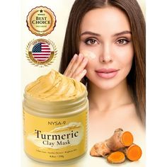 Nysa-9 Turmeric Clay Mask is a hydrating, moisturizing, brightening, and soothing facial treatment created to give you that glow. Turmeric is bioactive and an antioxidant that prevents free radicals from causing oxidative damage. Kaolin clay acts as a cleansing agent to prevent pore-clogging by removing oil and unclogging pores, which can reduce blackheads, leaving your skin rejuvenated, moisturized, and hydrated. Thus, this clay mask minimizes the look of pores. Natural ingredients like aloe an Acne Scar Mask, Deep Clean Pores, Brightening Mask, Clay Face Mask, Clay Face, Reduce Acne, Clay Faces, For Skin Care, Turmeric Benefits