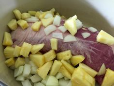 chopped meat and vegetables in a bowl