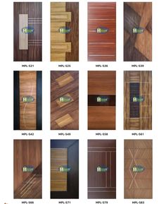 the different types of wood flooring are shown in this image, and each is labeled with