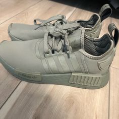 Olive Green Adidas Monochrome Nmd. Stripes Are “Shiny” They Do Not Have Stains, Just Hard To Get Them To Photograph Correctly. Size 6 Worn A Few Times. Like New Condition! Olive Green Adidas, Adidas Originals Shoes, Green Adidas, Adidas Nmd, Shoes Adidas, Hard To Get, Adidas Women, Womens Shoes Sneakers, Adidas Originals