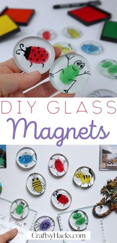 this is an easy and fun diy glass magnets for kids to make