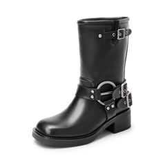 PRICES MAY VARY. Effortless Wear: The slip-on style and straight-cut boot shaft ensure that slipping on and off these biker boots is effortless. Stability & Style: Stride confidently with a 1.96-inch heel that offers stability, making these buckle boots both fashionable and practical. Adjustable Straps: These mid-calf boots are designed with 3 buckle straps that can be adjusted for a comfortable fit. Moto-Inspired: These women’s boots add a modern edge to your look, making them suitable for vari Womens Biker Boots, Boots With Buckles, Edgy Woman, Womens Combat Boots, Buckle Boots, Lady Biker, Biker Boots, Motorcycle Boots, Boots For Women