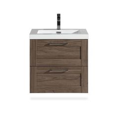 a bathroom vanity with two drawers and a sink