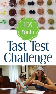 kids are sitting at a table with their hands in their mouths and the words, id's youth test challenge