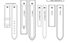 the watch strap pattern is shown in three different sizes and widths, including one for each