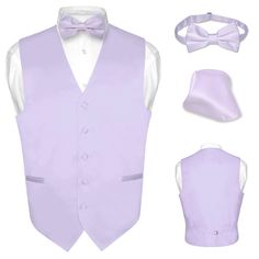 Royaleclothing Our eBay Store About Us Contact Us Add to Favorite Sellers Men's Dress Vest BOWTie Hanky LAVENDER PURPLE Bow Tie Set for Suit or Tuxedo 24.95 Brand New Vesuvio Napoli Brand Designed in Italy Vest and BowTie Handkerchief Set. Men's Solid Color Dress Vest with Bow Tie of the Same Color and Made From The Same Material For a Perfect Match. The Bow Tie is Standard Size Pre Tied with a band which goes around the Neck and Clips on the back. The Pocket Square is 10 x 10 inches. The Two Fr Tan Tux, Chambelan Outfits, Chambelanes Outfits, Lavender Suit, Mens Dress Vests, Lavender Tie, Work Function, Purple Bow Tie, Blue Quince