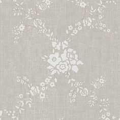 an old wallpaper with white flowers and leaves on grey background, suitable for use in interior or exterior design