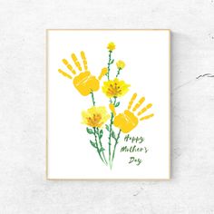 a card with yellow flowers and the words happy mother's day