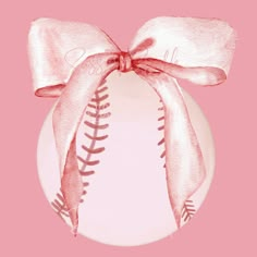 a baseball with a bow on it