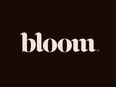 the bloom logo on a black background