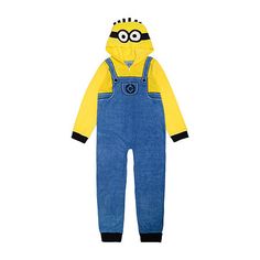 Keep your little one cozy with this Despicable Me microfleece one-piece pajama. Featuring vibrant graphics, this PJ for little and big boys offers warmth and comfort for a restful night's sleep. The easy zip closure ensures quick changes, while the snug fit and hoodie promote safety during playtime. Character: Despicable MeClosure Type: Full ElasticNeckline: Hooded NeckSleeve Length: Long SleeveFiber Content: 100% PolyesterFabric Description: MicrofleeceCare: Machine Wash, Tumble DryCountry of O Teen Minion Costume, Minion Family Costume Diy, Baby Minion Costume, Minion Onesie, Minion Pajama Pants, Minion Outfit, Blanket Sleeper, Comfortable Pajamas, One Piece Pajamas