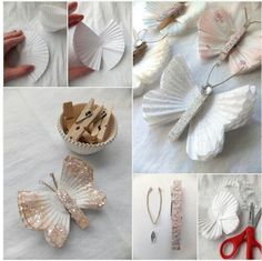 several pictures of different types of paper crafts